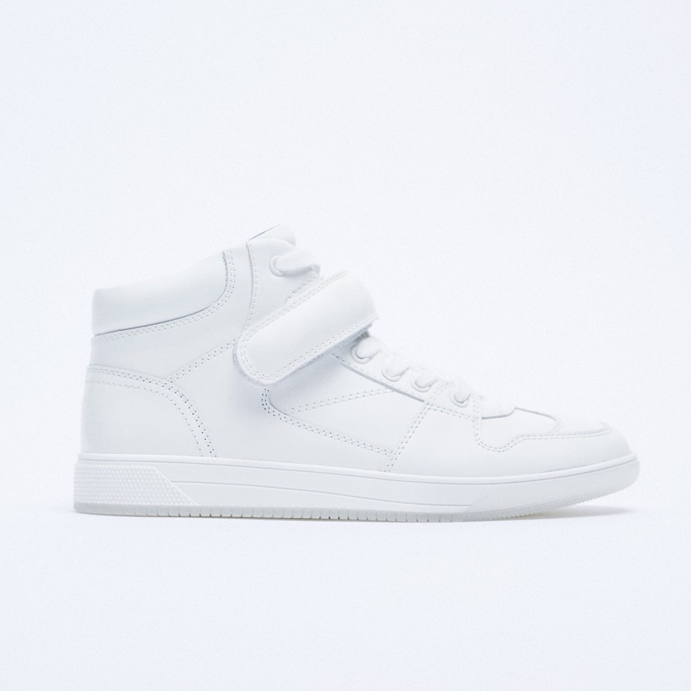 zara white high top leather sneakers